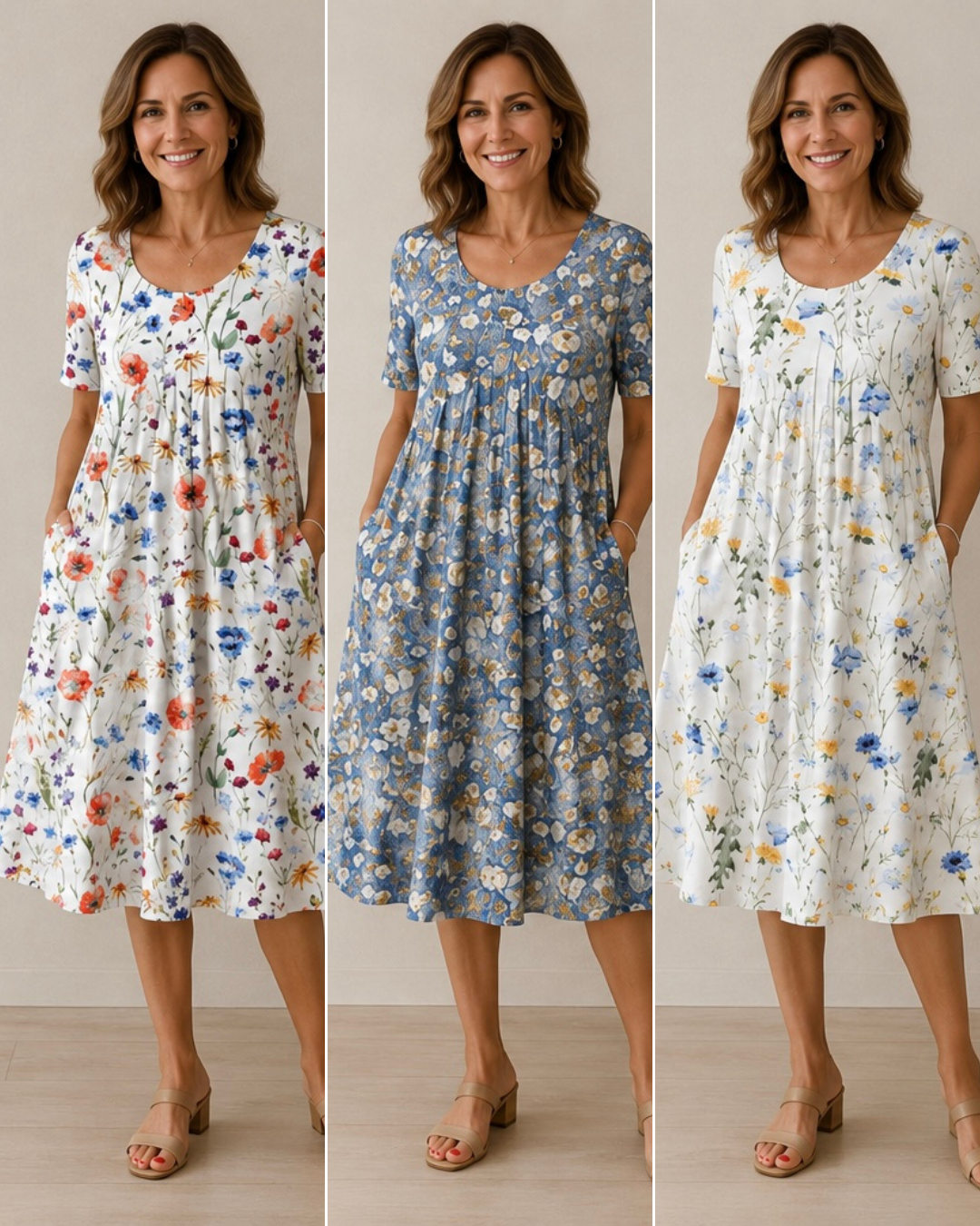 Rosie | Floral Pocket Midi Dress