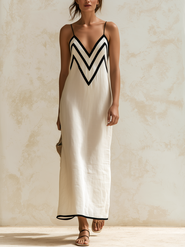 Amelie | Elegant Contrast Maxi Dress