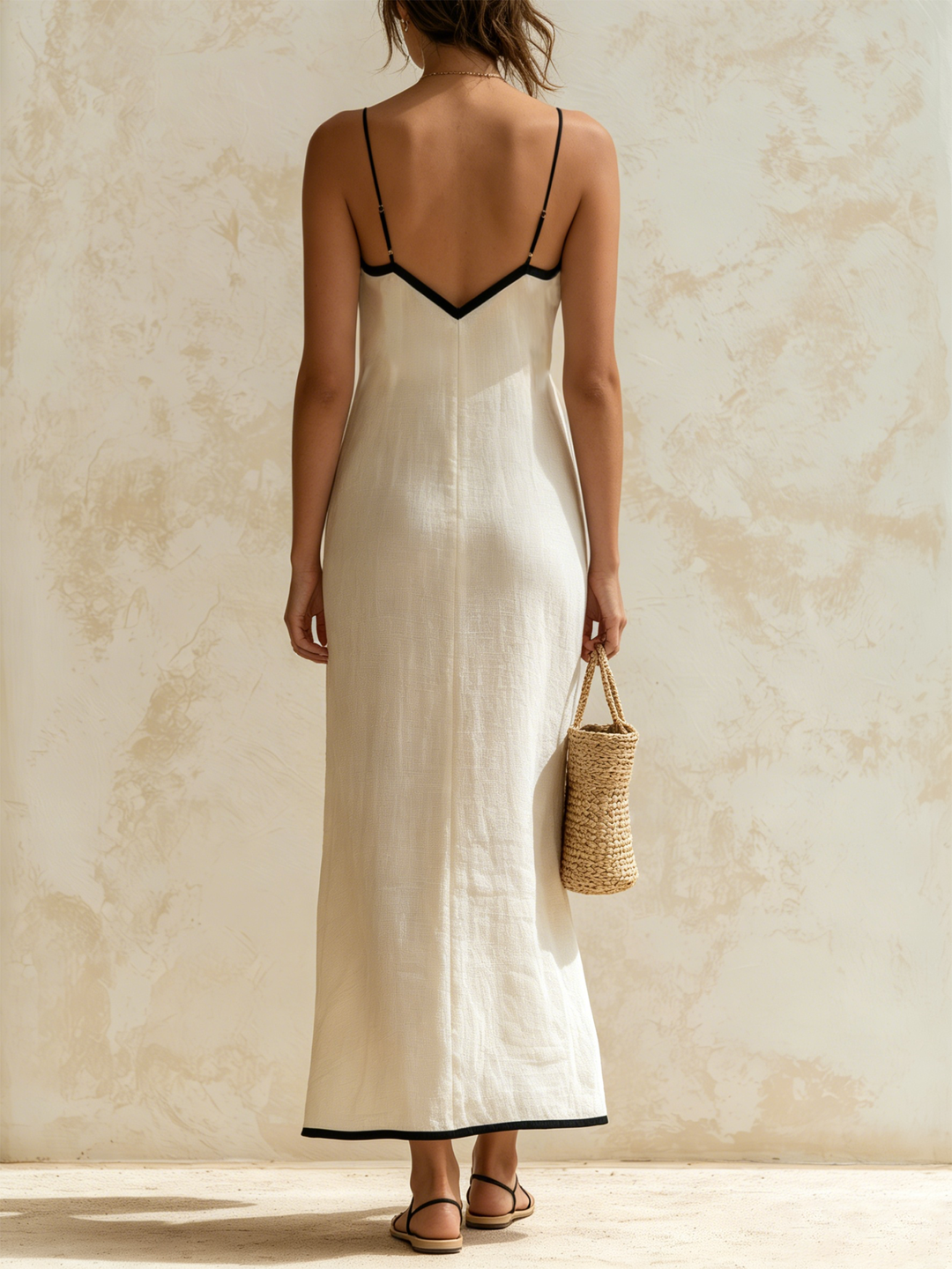 Amelie | Elegant Contrast Maxi Dress
