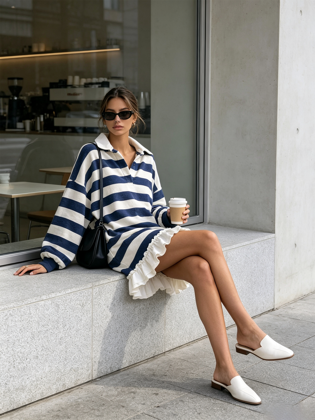 Harper | Striped Ruffle Jumper Dress