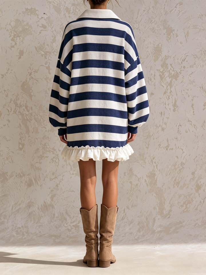 Harper | Striped Ruffle Jumper Dress