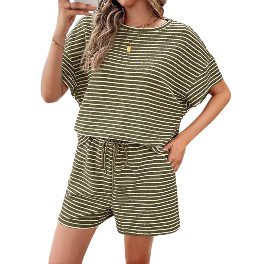TOOTSIE™ – Striped Drawstring Lounge Set