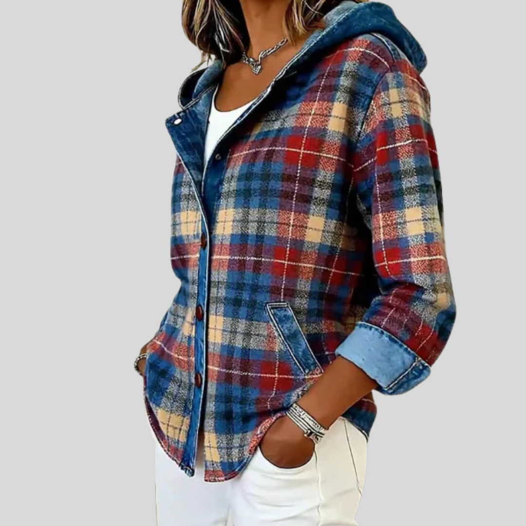 Elsie | Hooded Plaid Shacket
