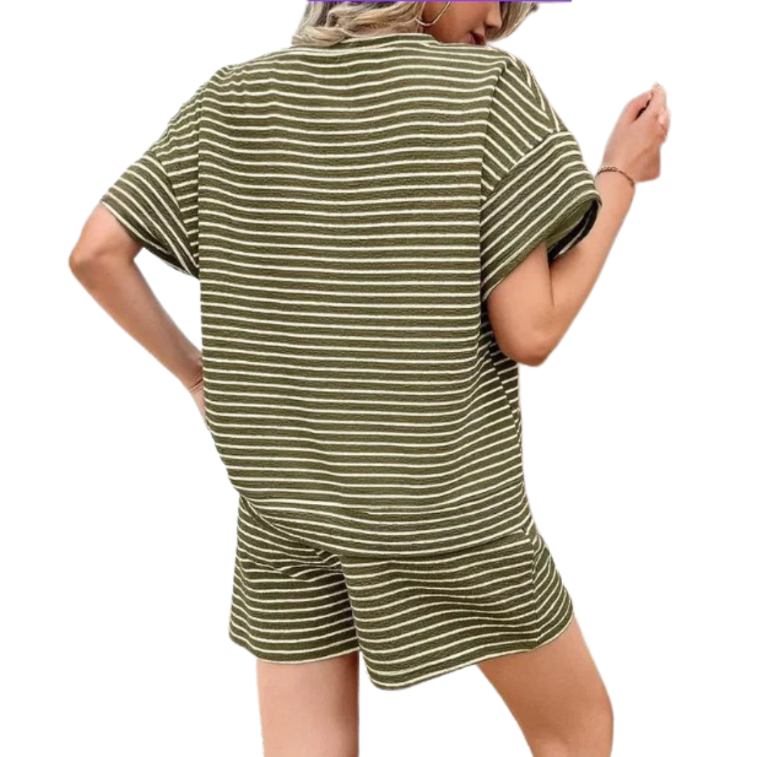 TOOTSIE™ – Striped Drawstring Lounge Set