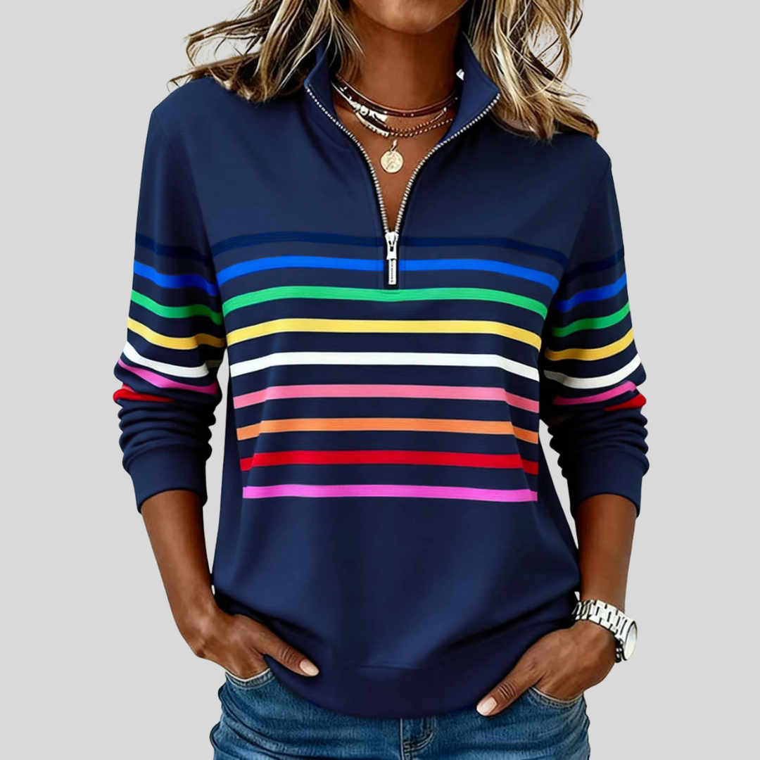 Fantine | Sweat Rayé Quart-Zip