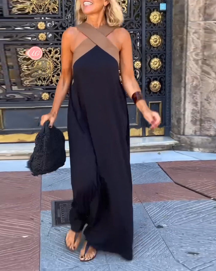 Victoria | Crossover Neck Maxi Dress
