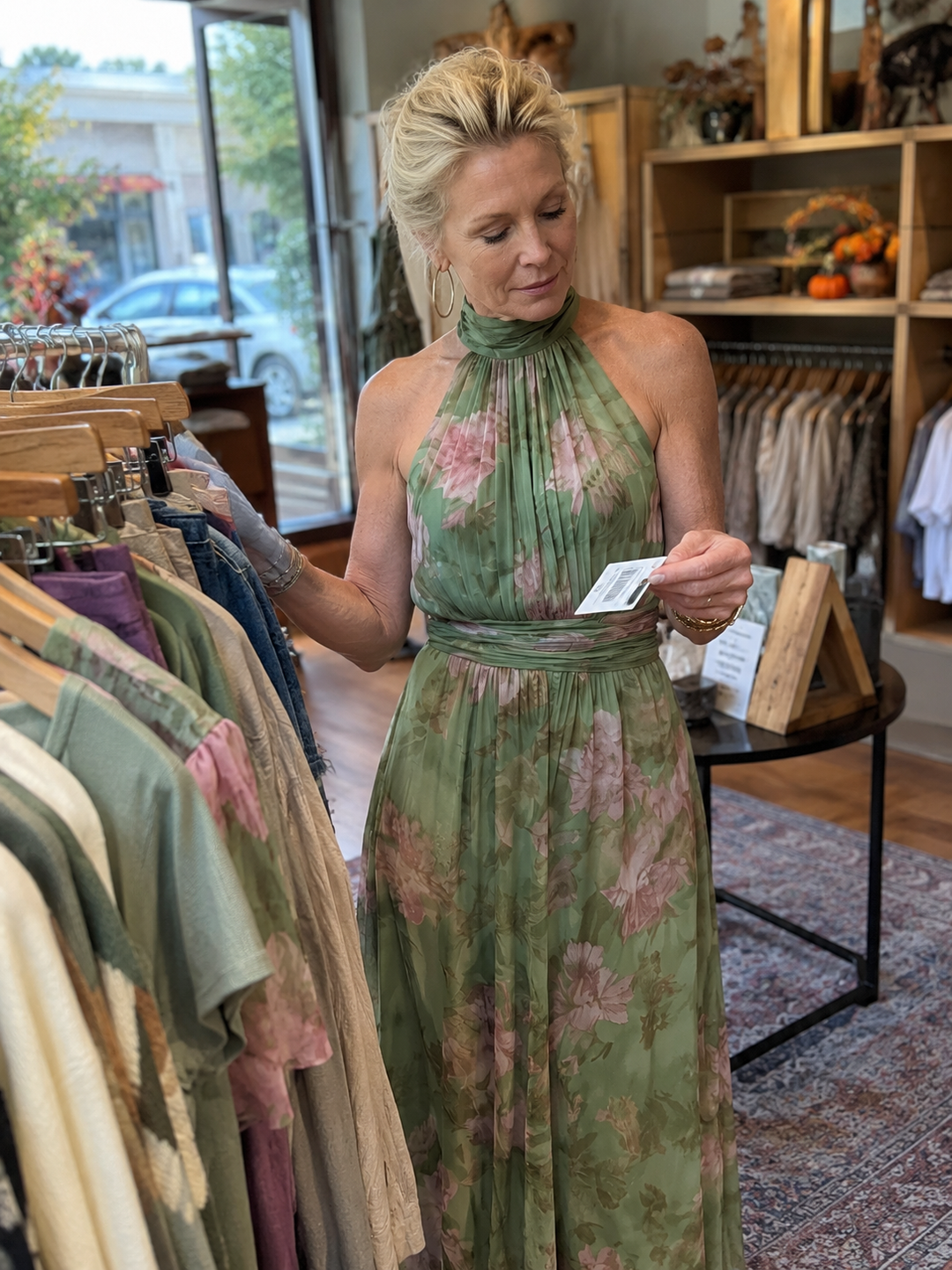 Paula | Midi Dress with Ruched Halterneck