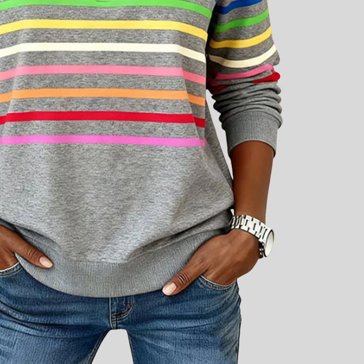 Molly | Colourful Striped Quarter-Zip Jumper