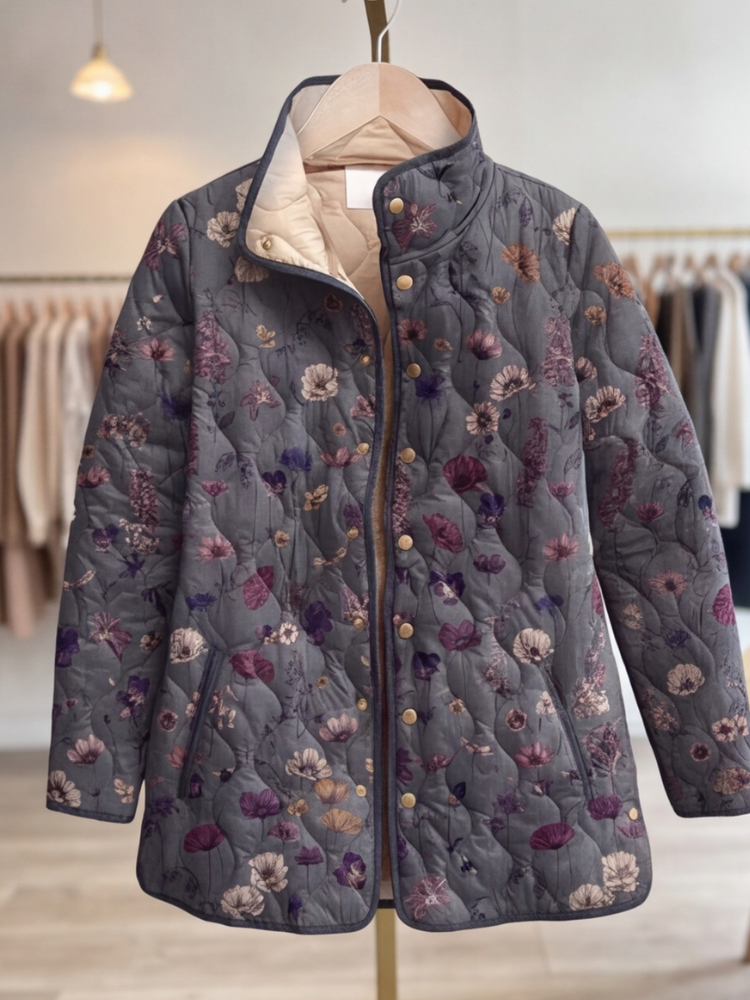 Niva | Vintage Floral Print Quilted Jacket