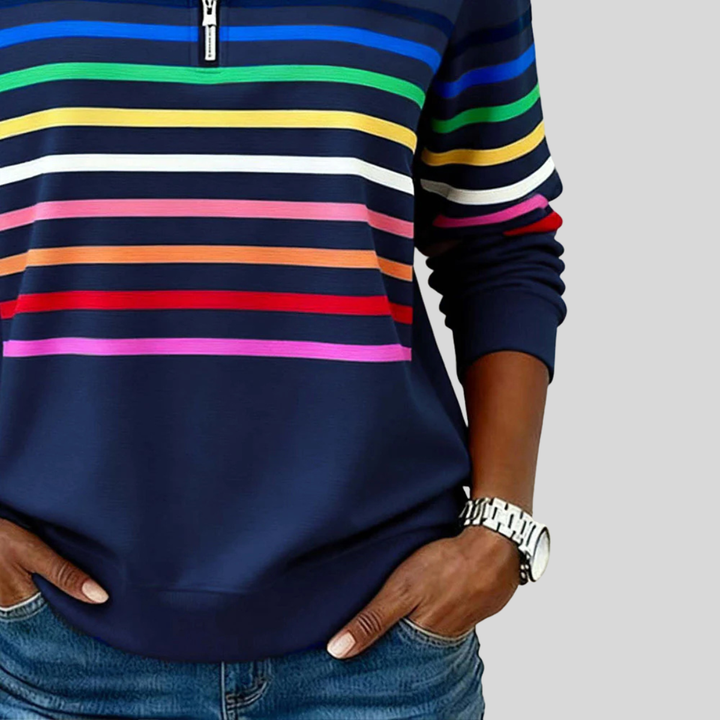 Fantine | Sweat Rayé Quart-Zip