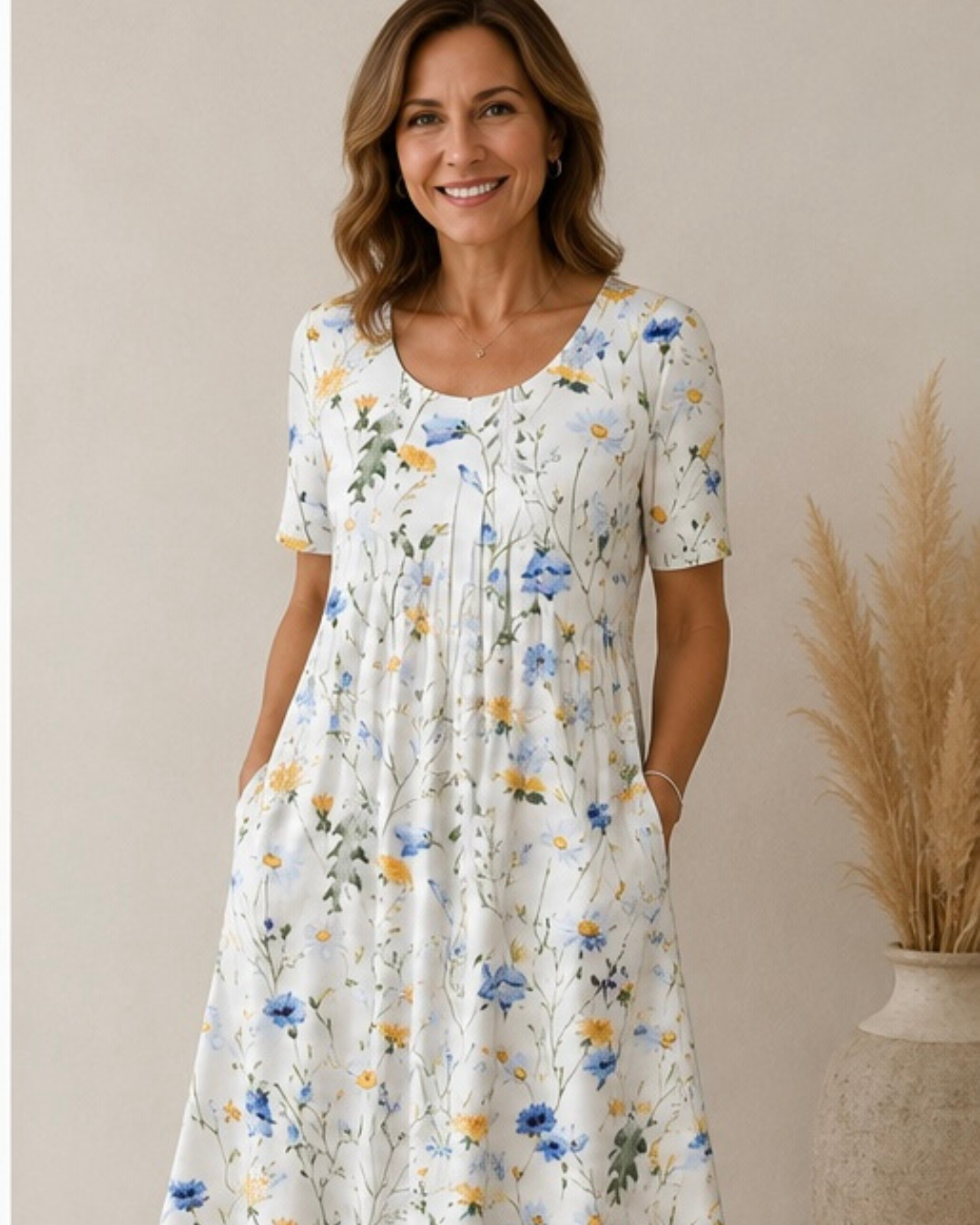 Rosie | Floral Pocket Midi Dress