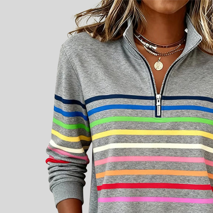 Fantine | Sweat Rayé Quart-Zip