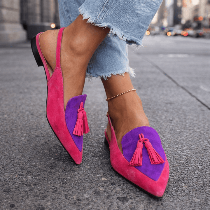 Phoebe | Tassel Slingback Flats