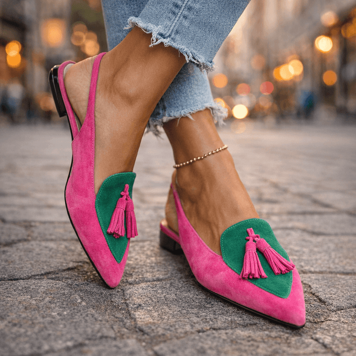 Phoebe | Tassel Slingback Flats