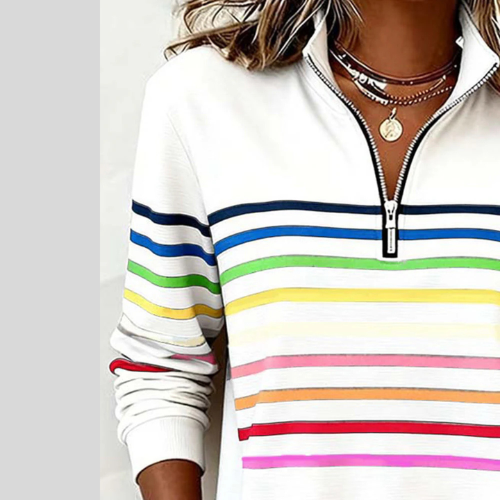Molly | Colourful Striped Quarter-Zip Jumper