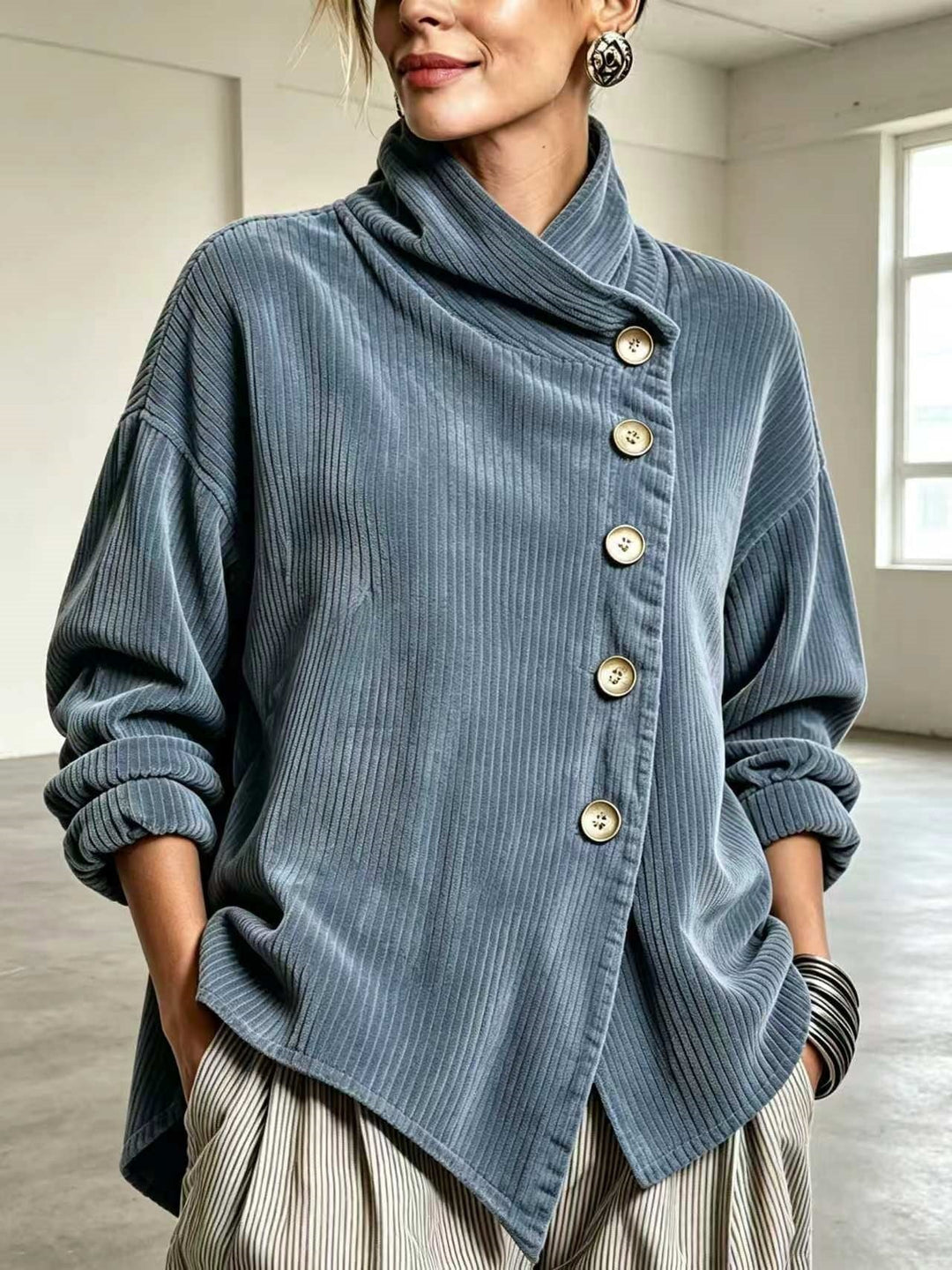 Capucine | Vintage Corduroy Button Jumper
