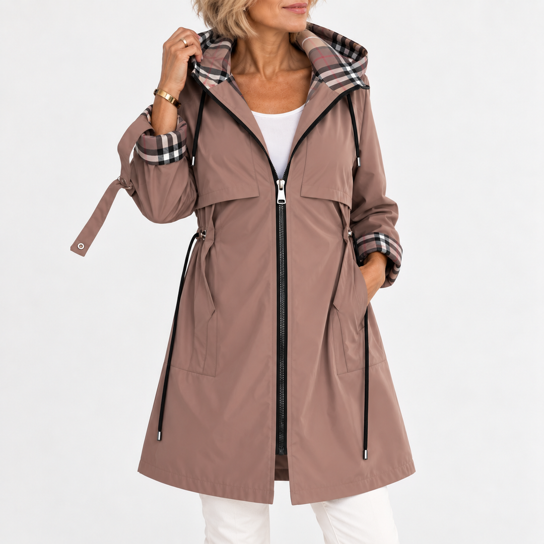 Adalina | Elegant Hooded Waterproof Coat