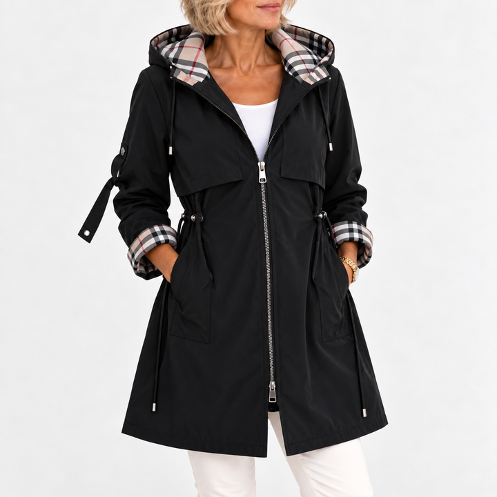 Adalina | Elegant Hooded Waterproof Coat