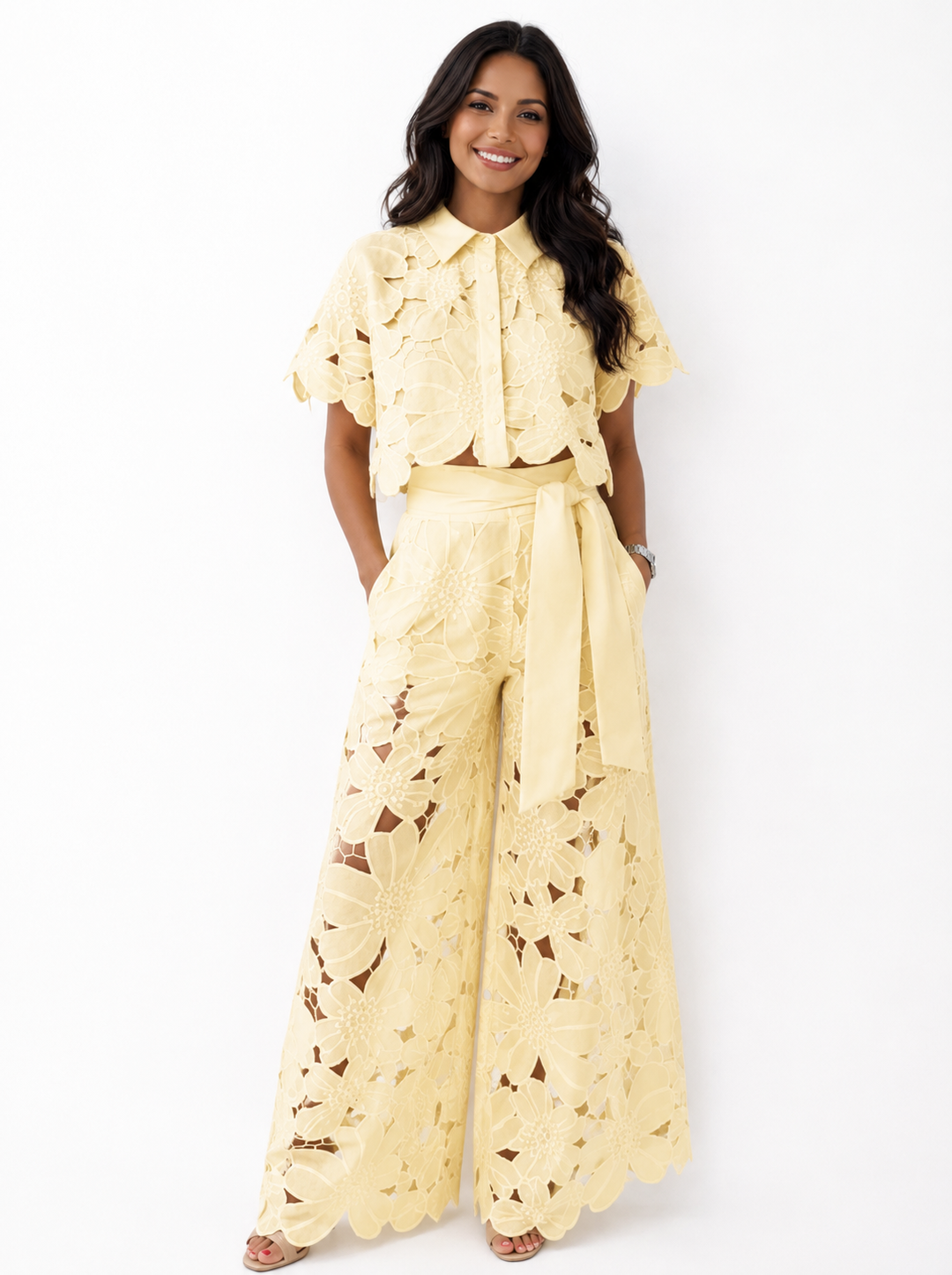 Amelia | Floral Lace Two-Piece Set