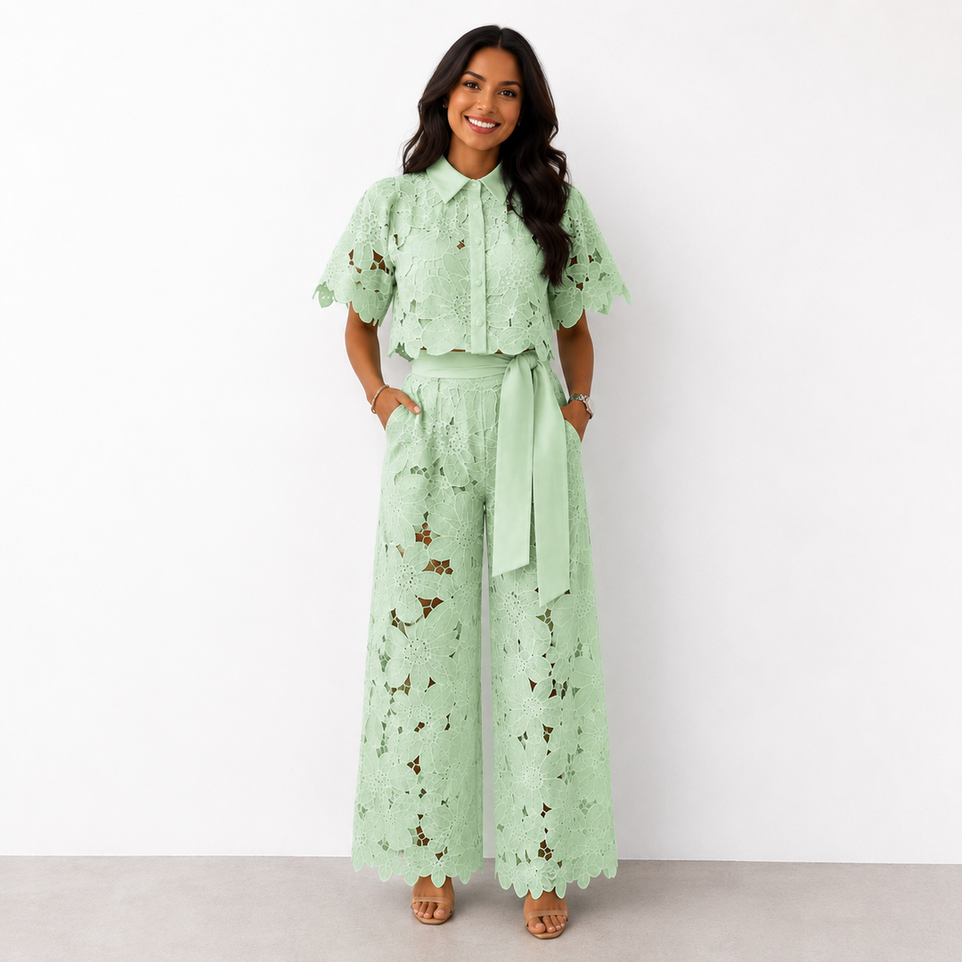 Amelia | Floral Lace Two-Piece Set