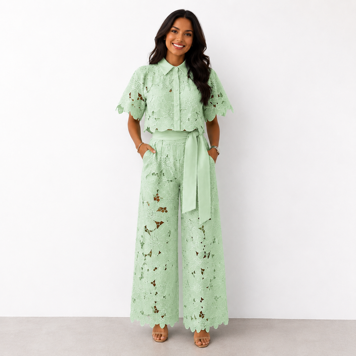 Amelia | Floral Lace Two-Piece Set