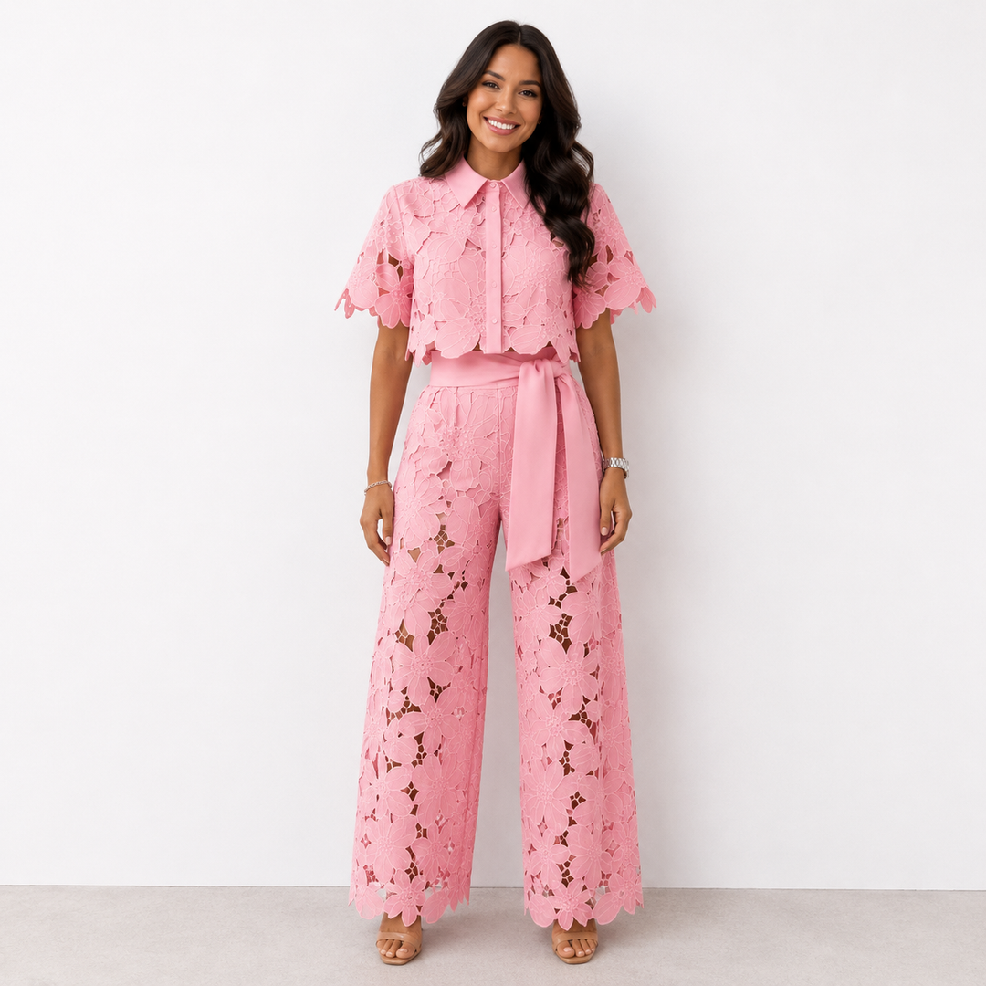 Amelia | Floral Lace Two-Piece Set