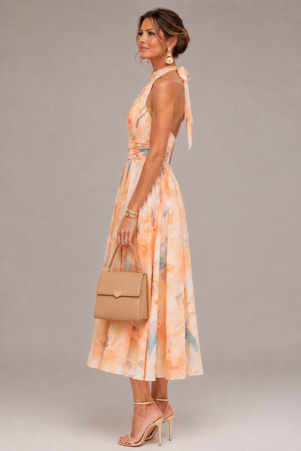 Aurora | Floral Halterneck Midi Dress
