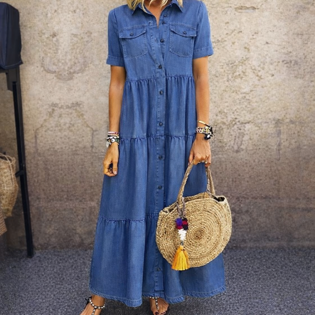 Elizabeth| Button-Front Midi Dress
