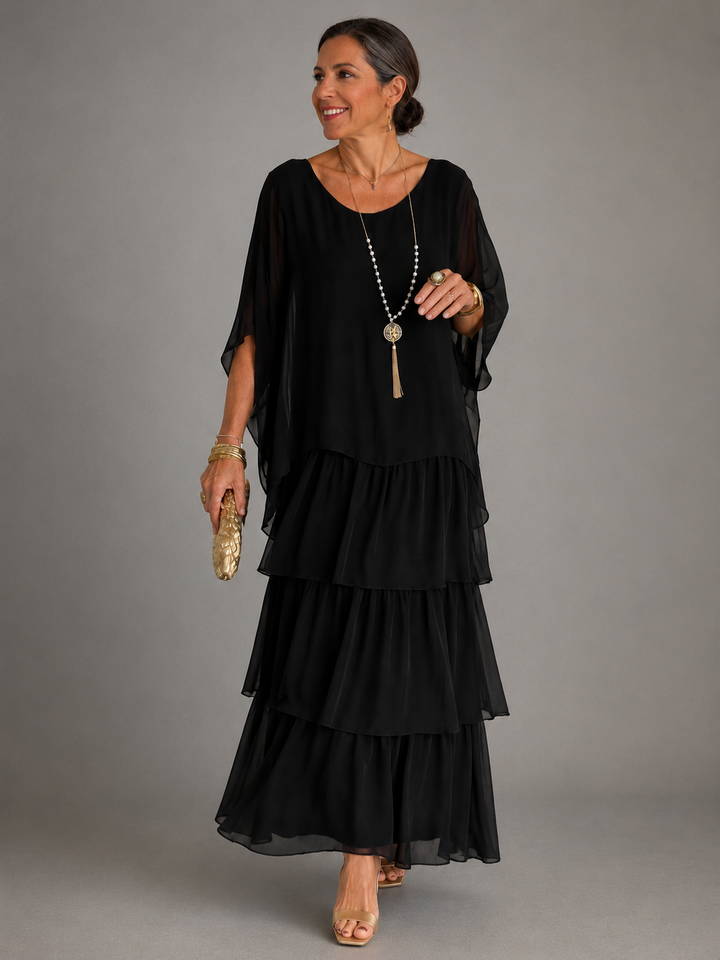 Margaret | Layered Chiffon Maxi Dress