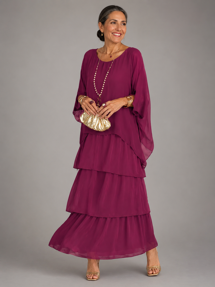 Margaret | Layered Chiffon Maxi Dress