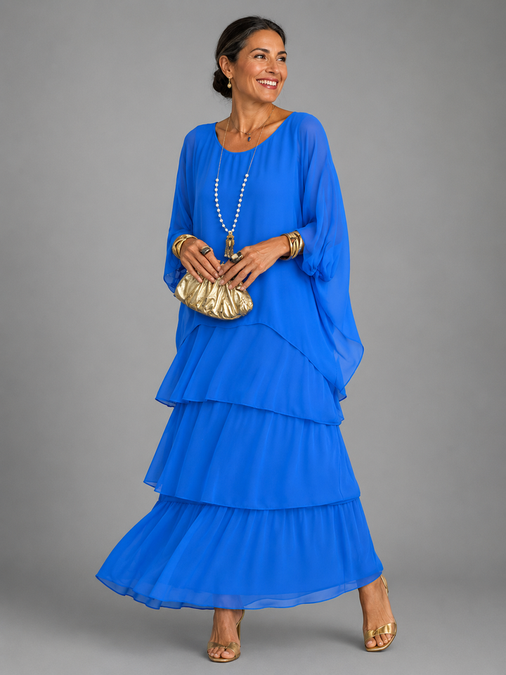 Margaret | Layered Chiffon Maxi Dress
