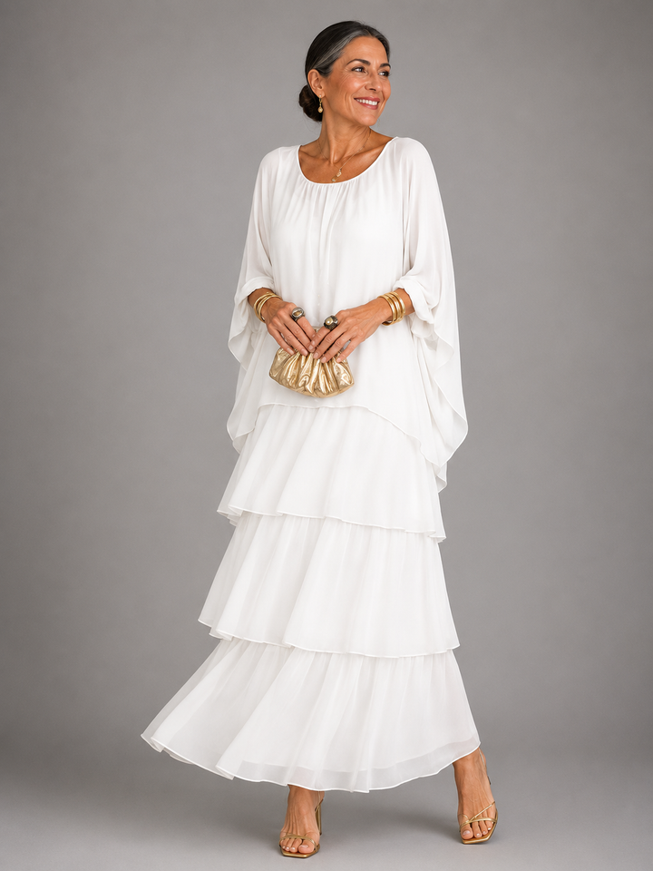 Margaret | Layered Chiffon Maxi Dress