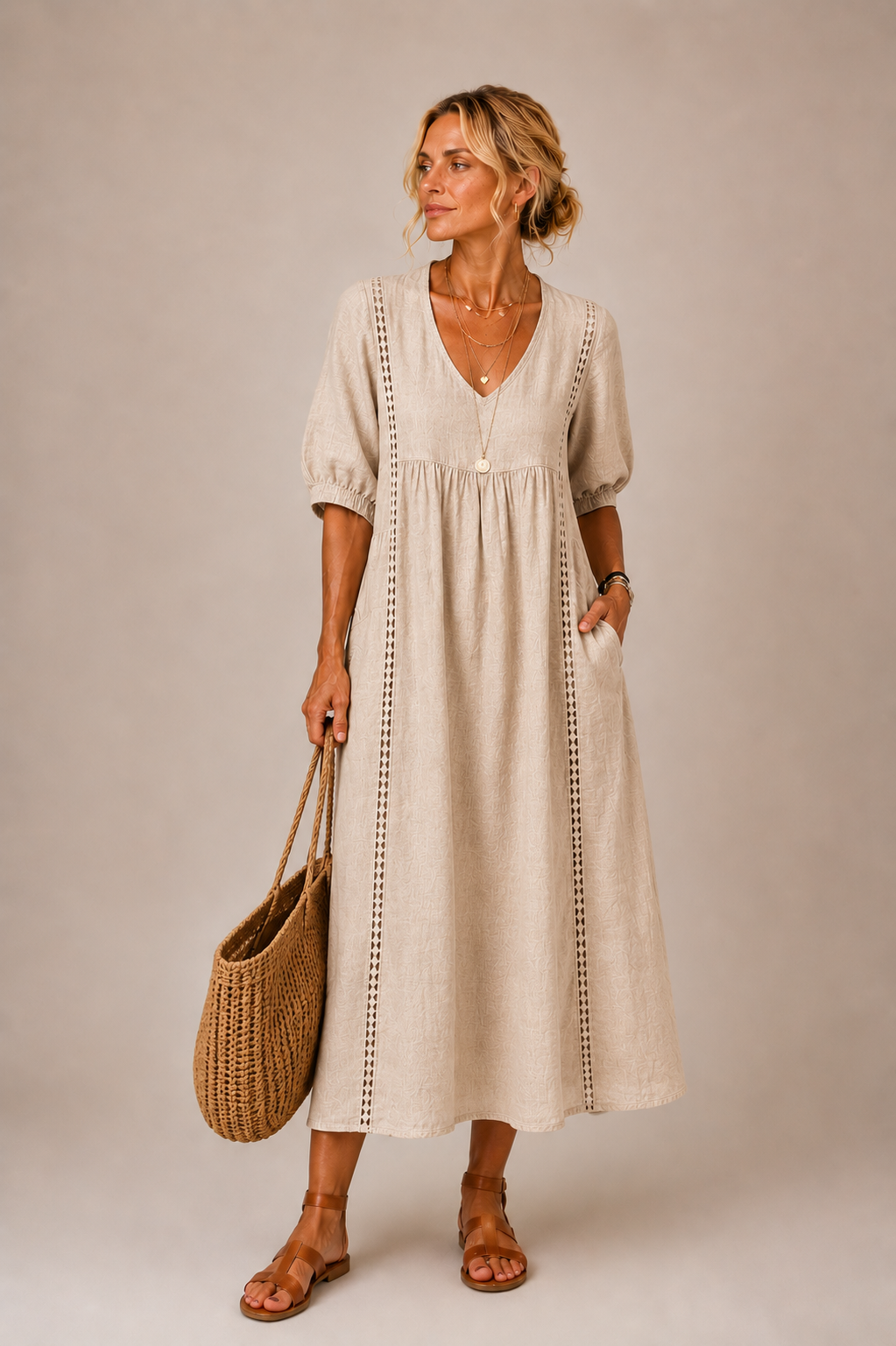 Daisy | Linen Blend Maxi Dress