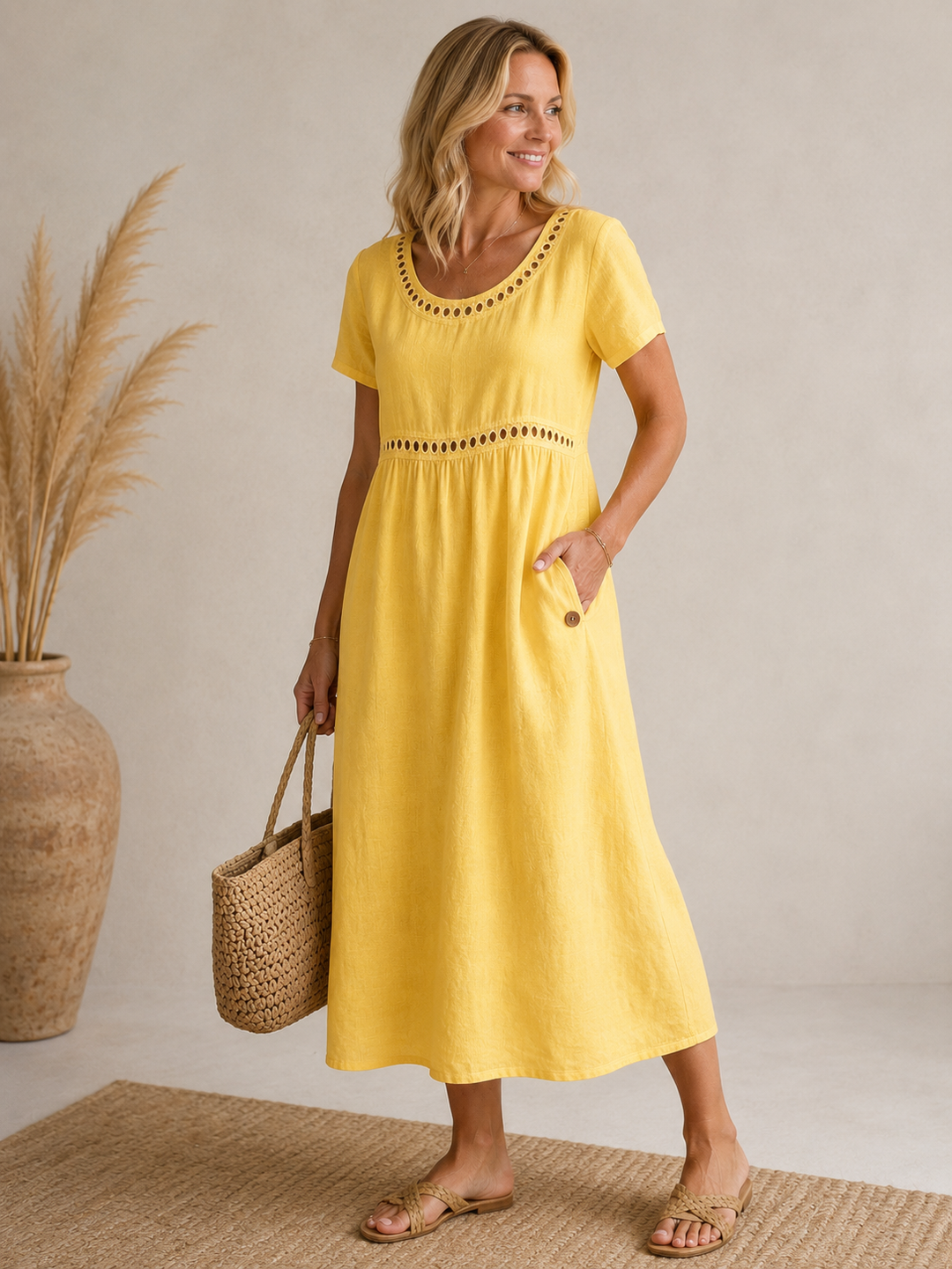 Evelyn | Broderie Midi Dress