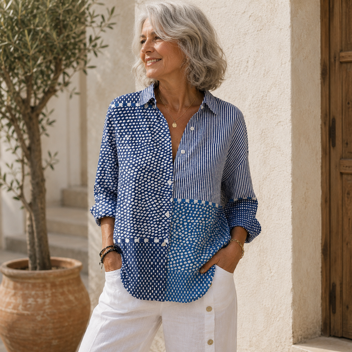 Harper | Patchwork Print Blouse