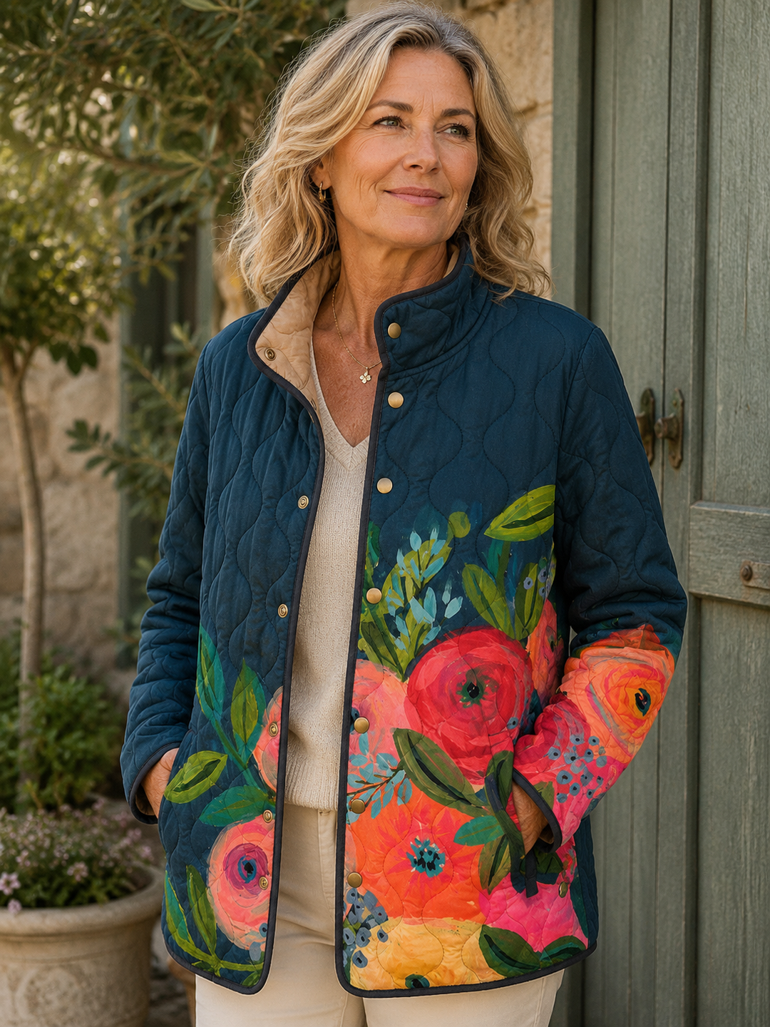 Amaya | Vintage Floral Quilted Jacket