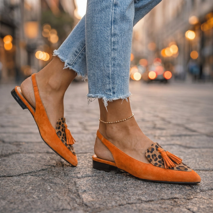 Phoebe | Tassel Slingback Flats