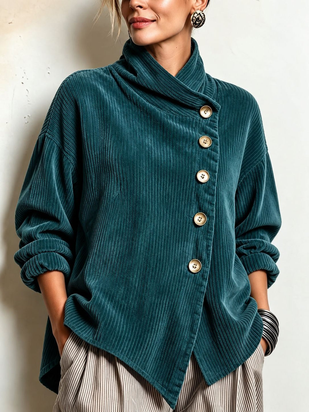 Capucine | Vintage Corduroy Button Jumper