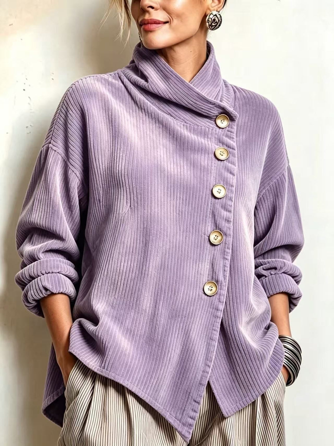 Capucine | Vintage Corduroy Button Jumper