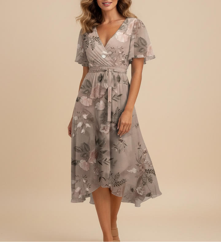 Audrey | Women’s Floral V-Neck Midi Dress