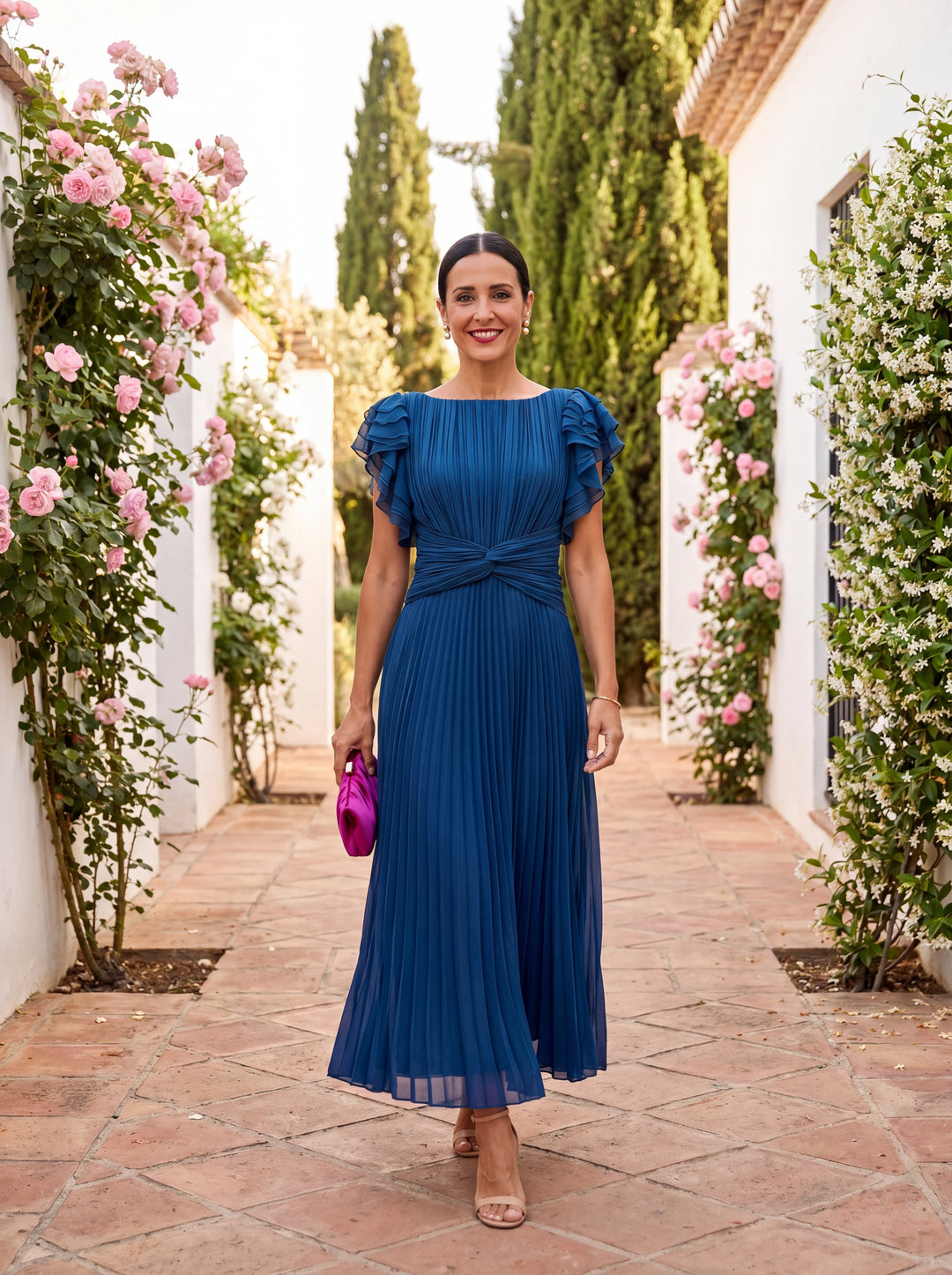 Isabelle Pleated Midi Dress