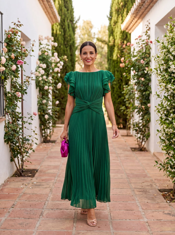 Isabelle Pleated Midi Dress