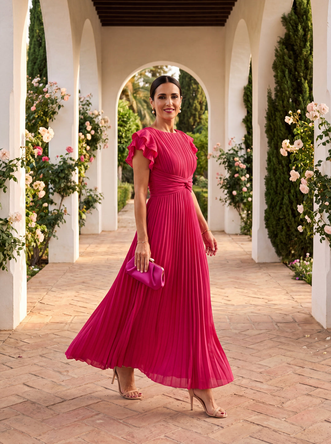 Isabelle Pleated Midi Dress