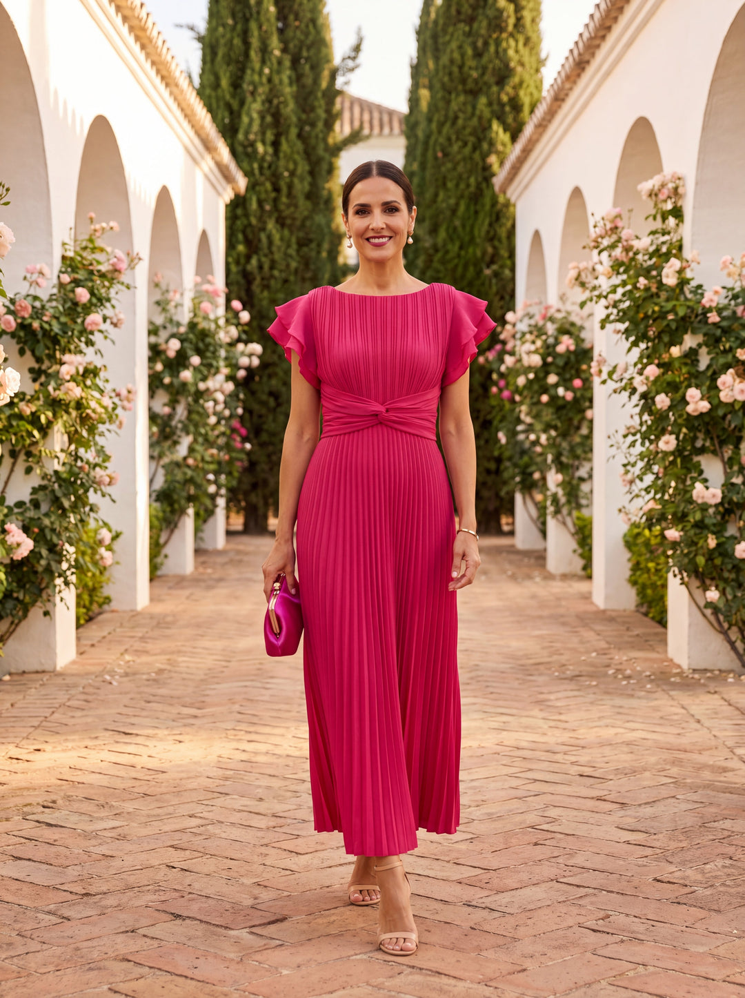 Isabelle Pleated Midi Dress