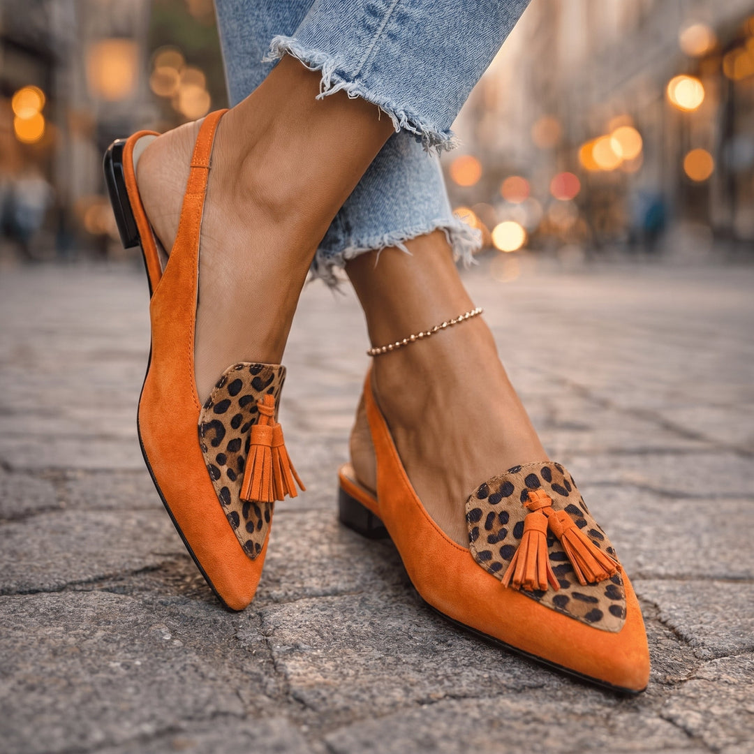 Phoebe | Tassel Slingback Flats