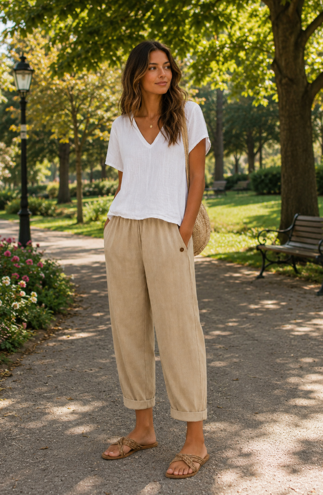 Holly | Linen Blend Trousers