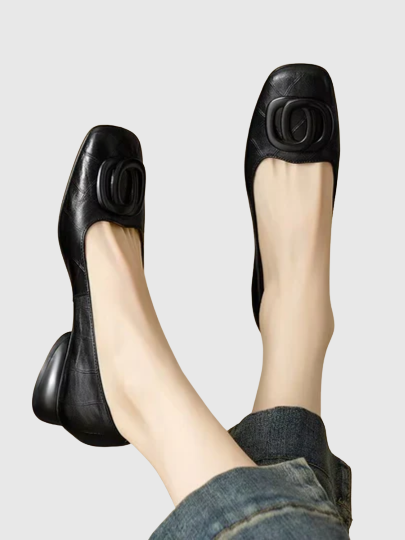 Vivienne | Leather Square-Toe Loafers
