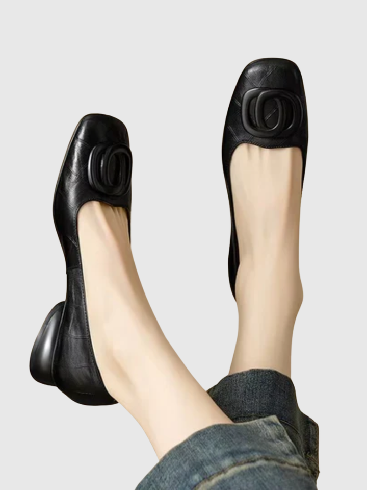 Vivienne | Leather Square-Toe Loafers