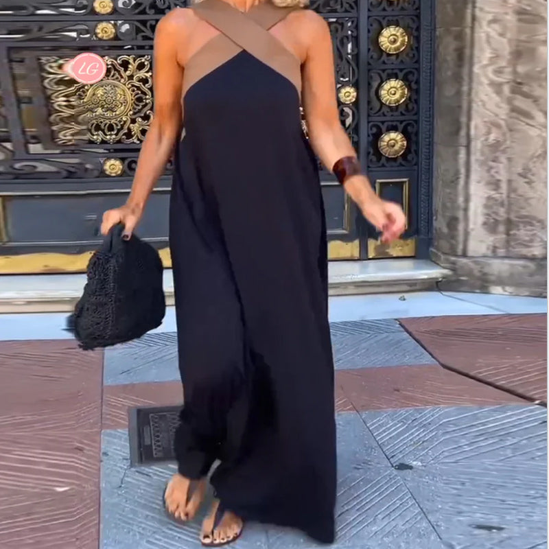 Victoria | Crossover Neck Maxi Dress
