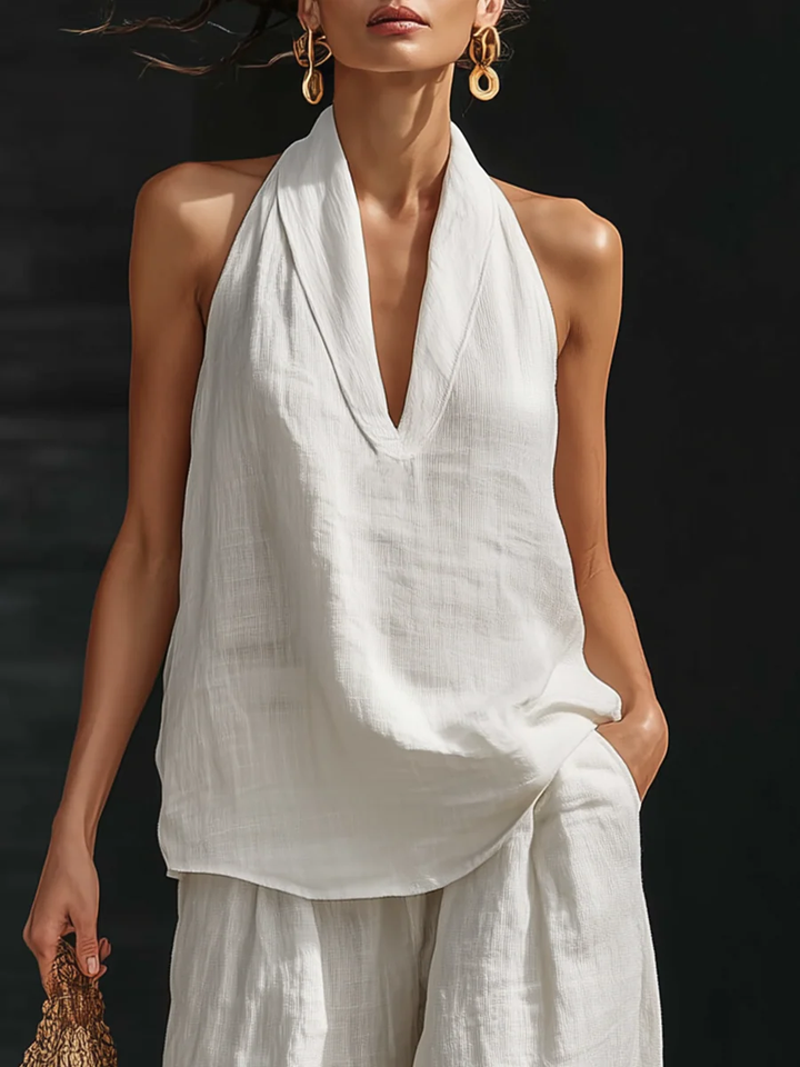 Sleeveless Zoë™ Set with Wide Trousers